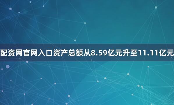 配资网官网入口资产总额从8.59亿元升至11.11亿元
